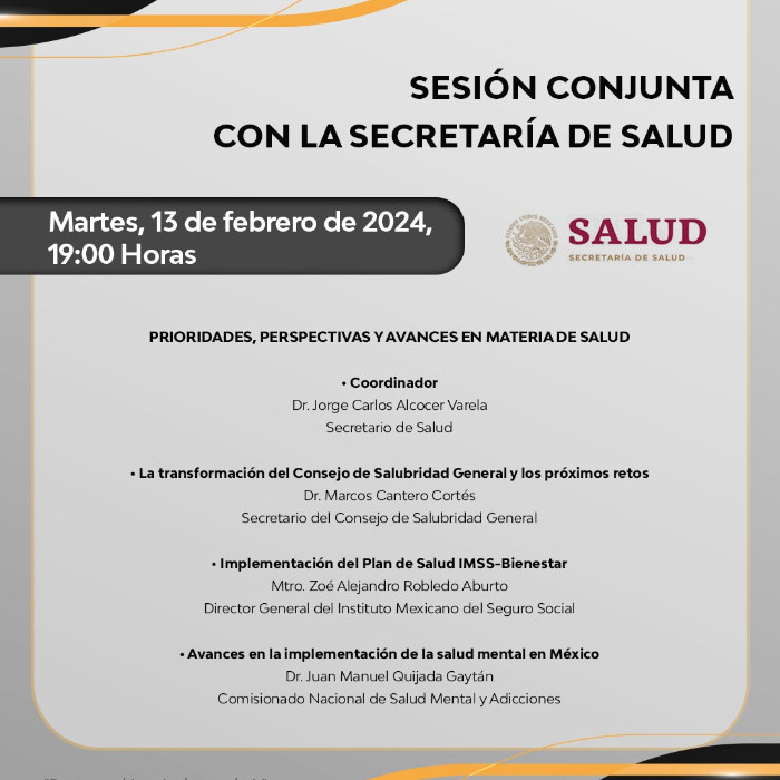 Sesión Conjunta con la Secretaría de Salud