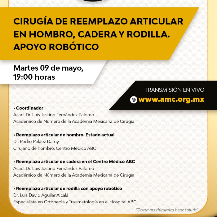 Cirugía de Reemplazo Articular en Hombro, Cadera y Rodilla.