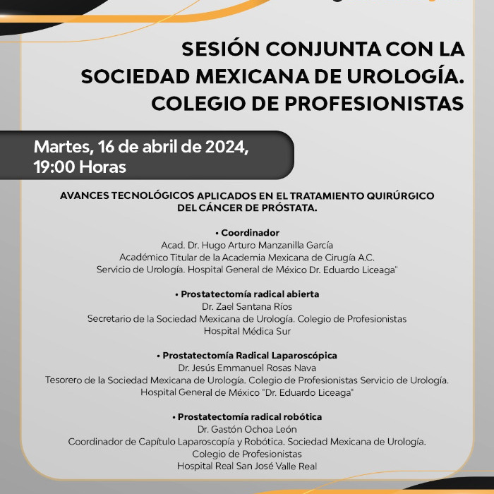 Sesión Conjunta con la Sociedad Mexicana de Urología