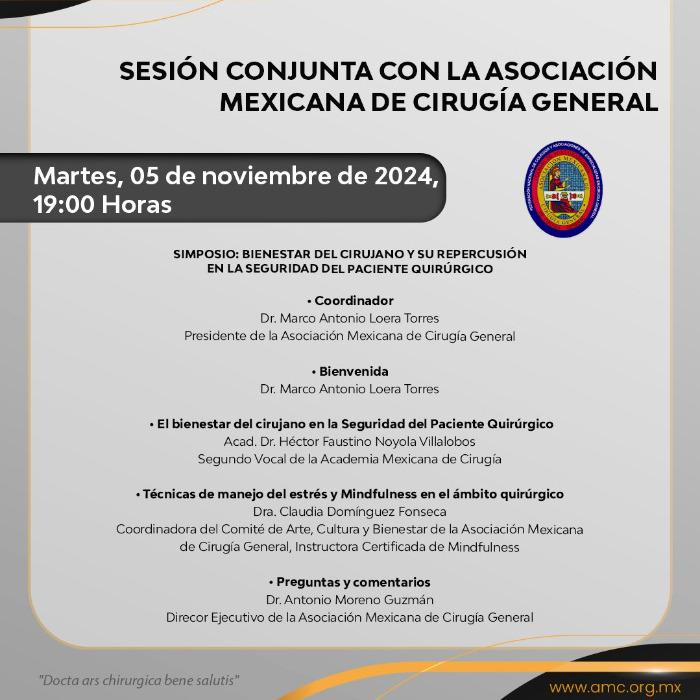 Sesión Conjunta con la Asociación Mexicana de Cirugía General