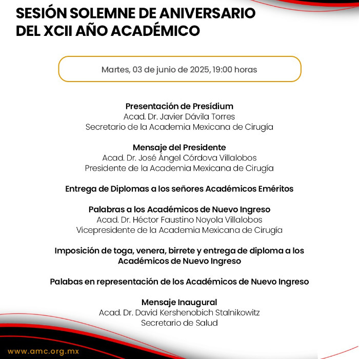 Sesión Solemnte de Aniversario del XCII año Académico
