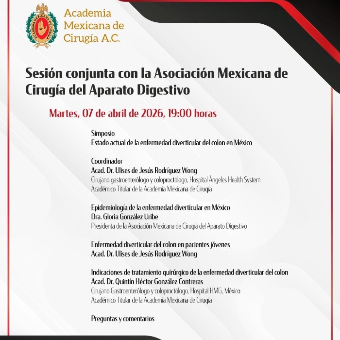 Sesión conjunta con la Asociación Mexicana de Cirugía del Aparato Digestivo