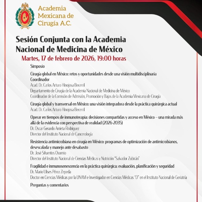 Sesión Conjunta con la Academia Nacional de Medicina de  México