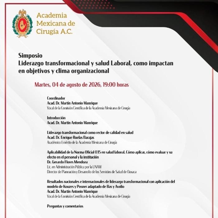 Simposio: Liderazgo transformacional y salud Laboral